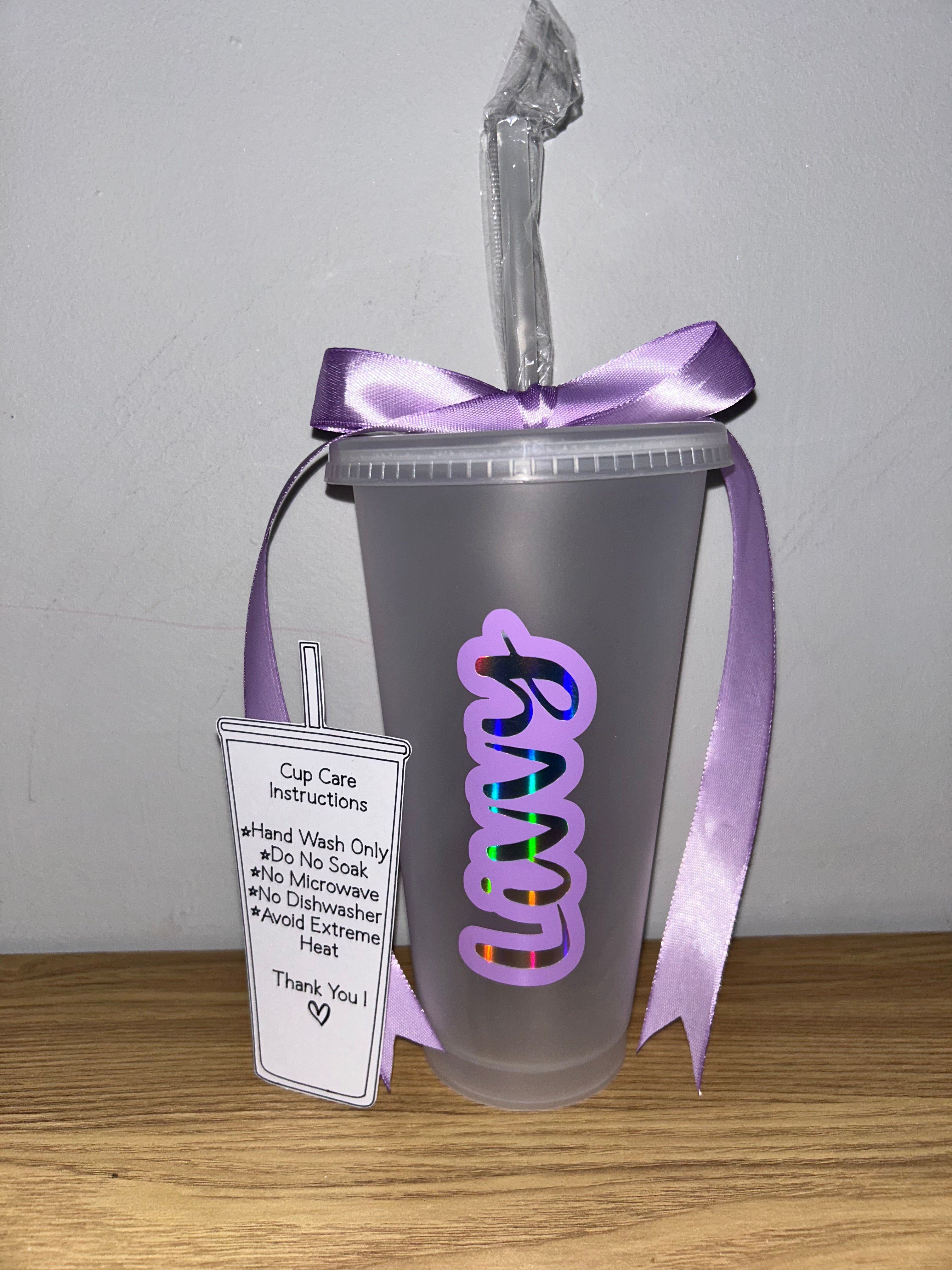 Personalised 24oz Cups with Lids & Straws