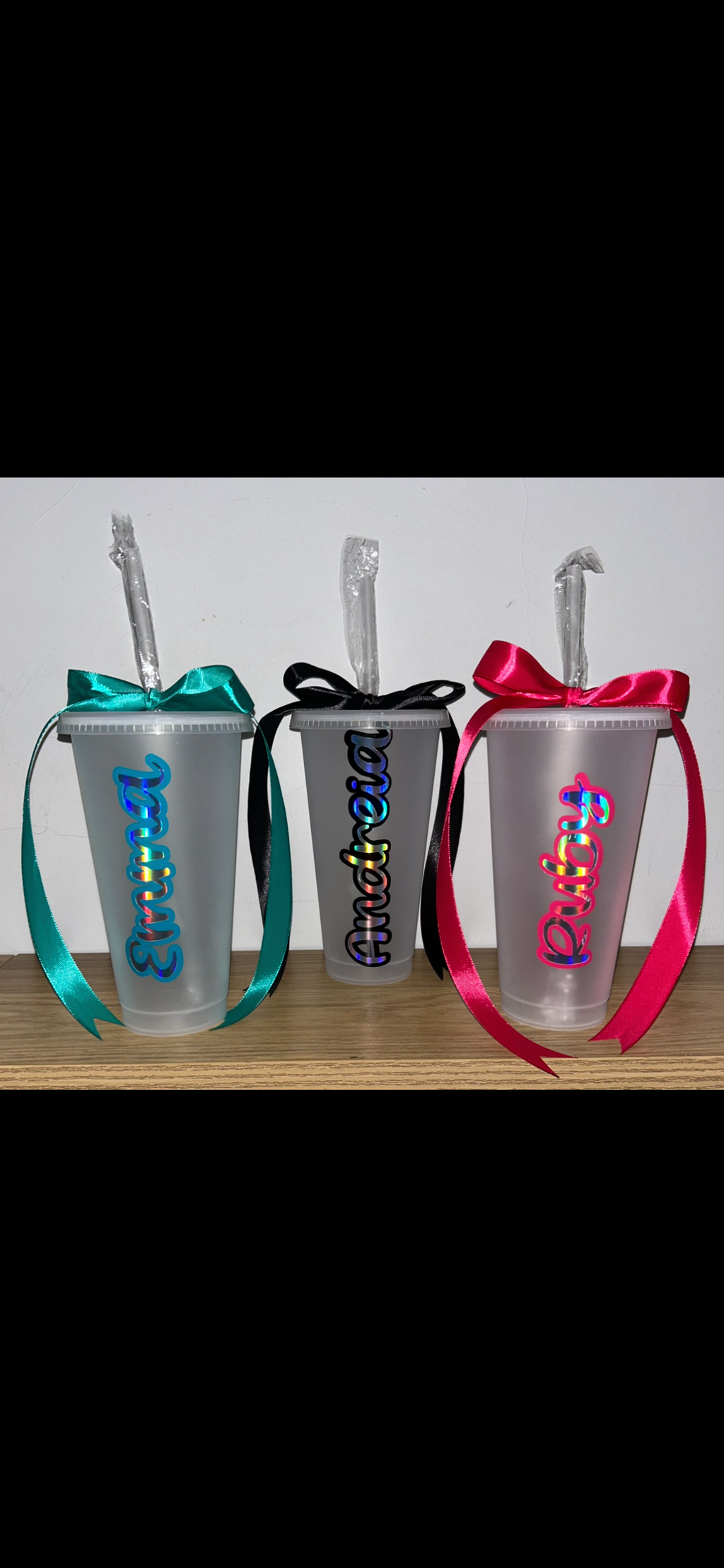 Personalised 24oz Cups with Lids & Straws