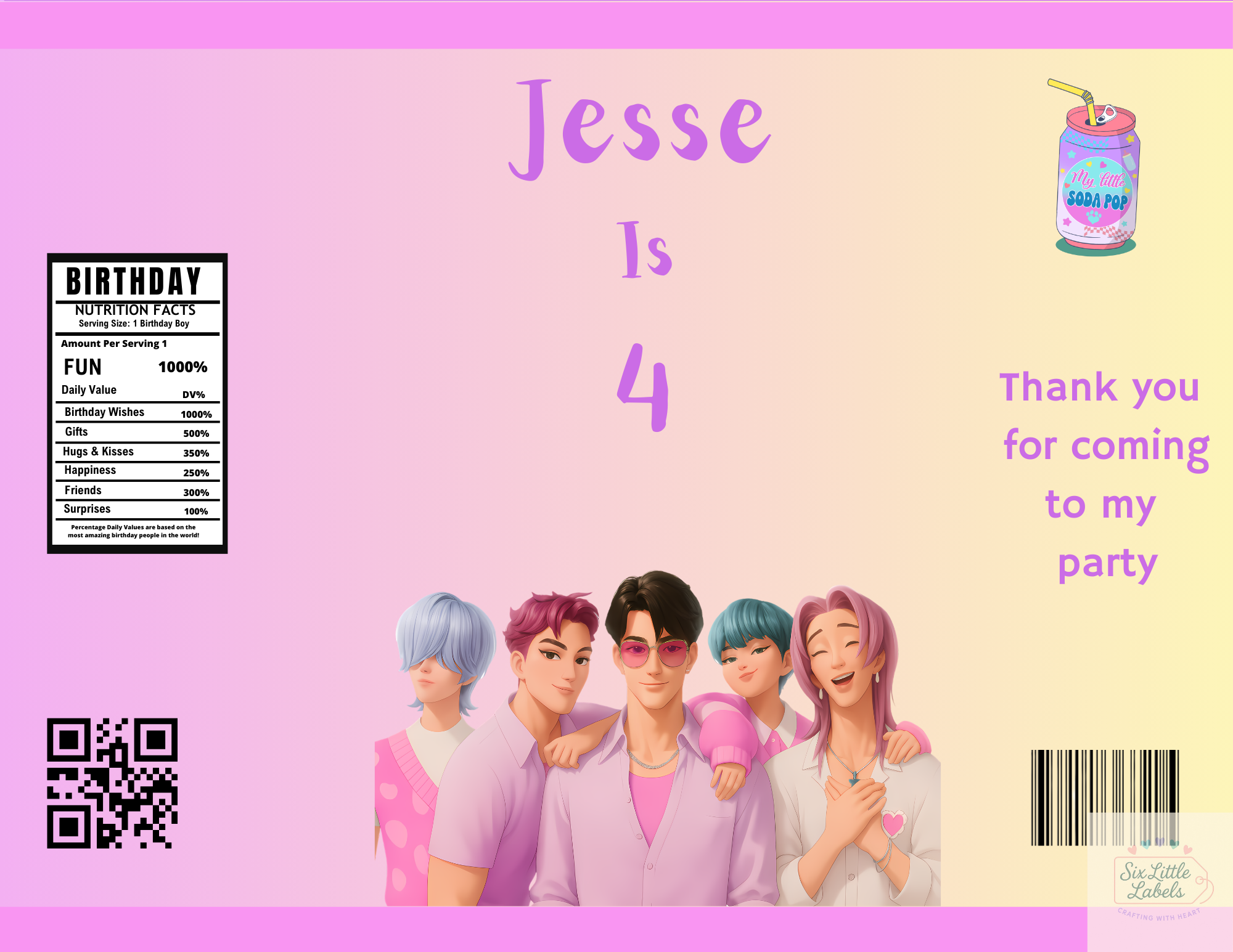 Personalised Crisp/Party Bag (Empty, Pack 10)