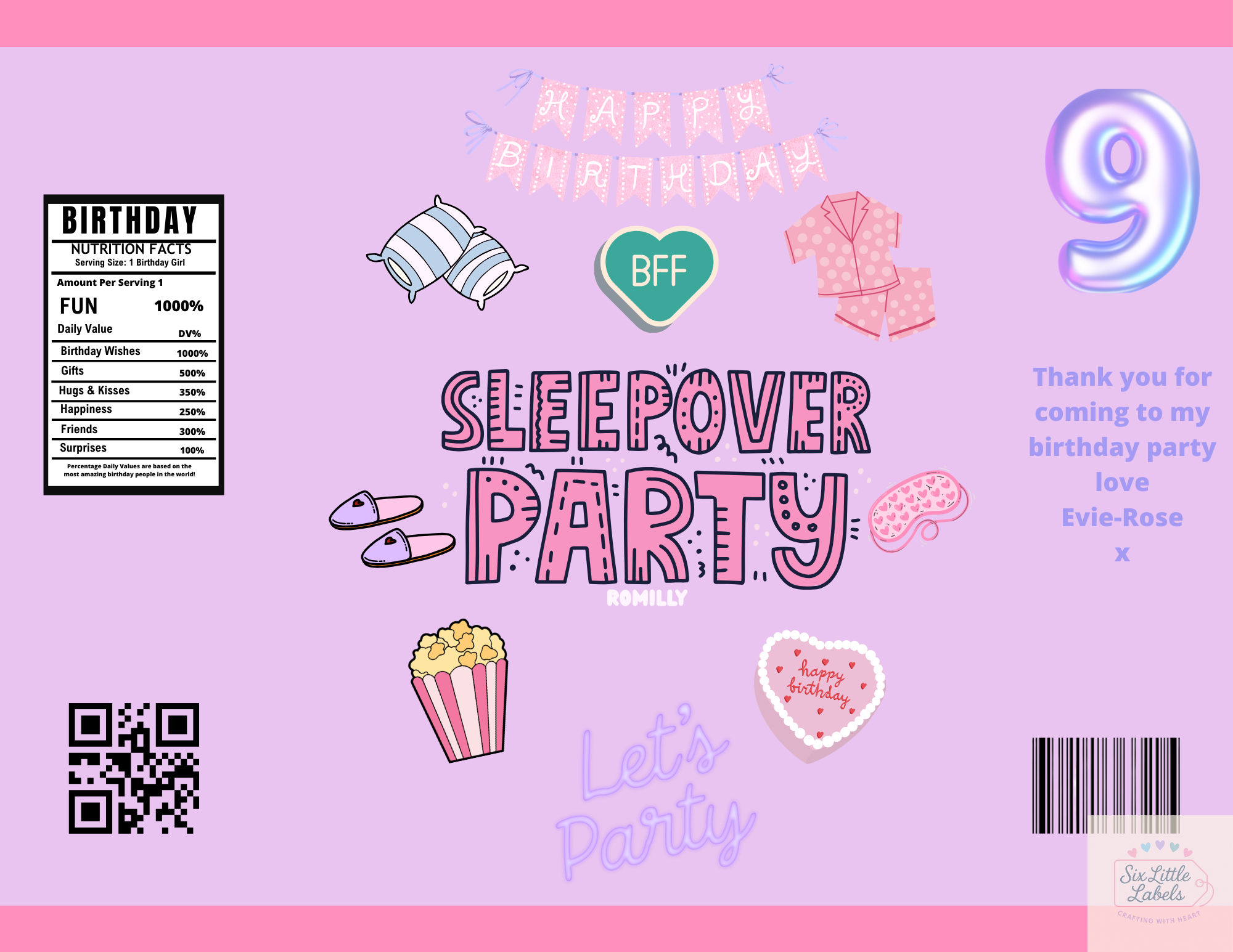 Personalised Crisp/Party Bag (Empty, Pack 10)