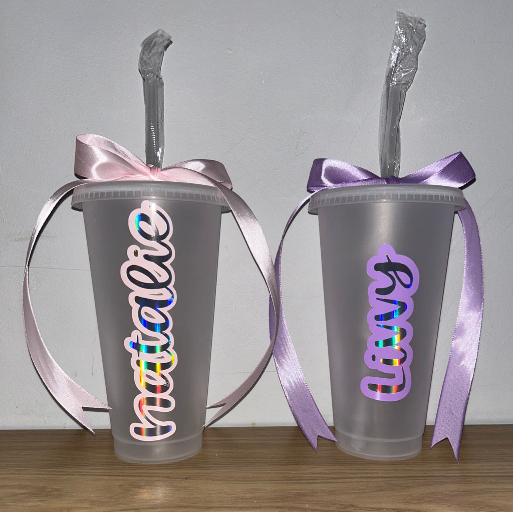 Personalised 24oz Cups with Lids & Straws